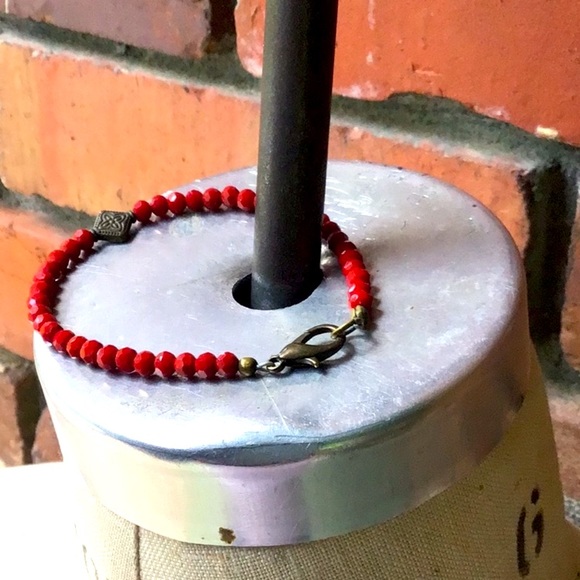 Handmade Red and Aqua Elephant Statement Necklace - Picture 10 of 15